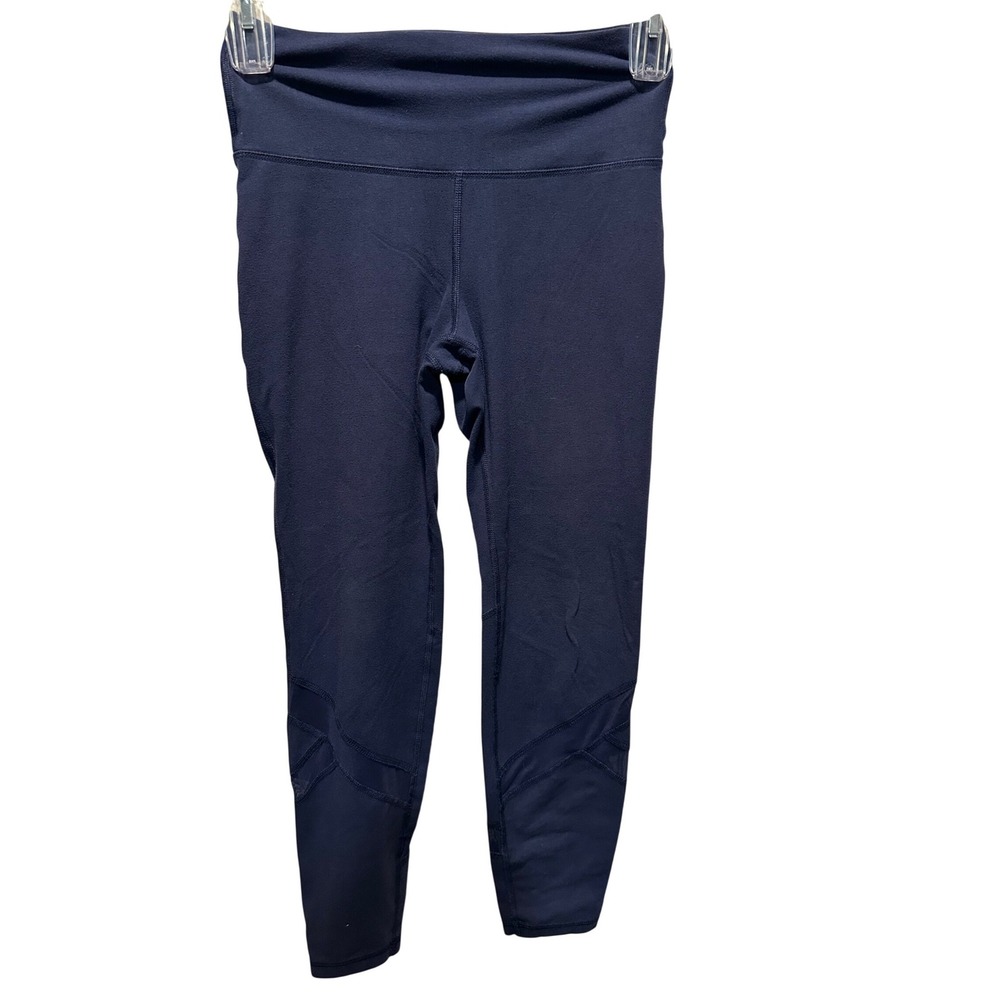 Old Navy Active Balance Leggings Go-Dry Navy Blue‎ Mesh Panel Womens Medium